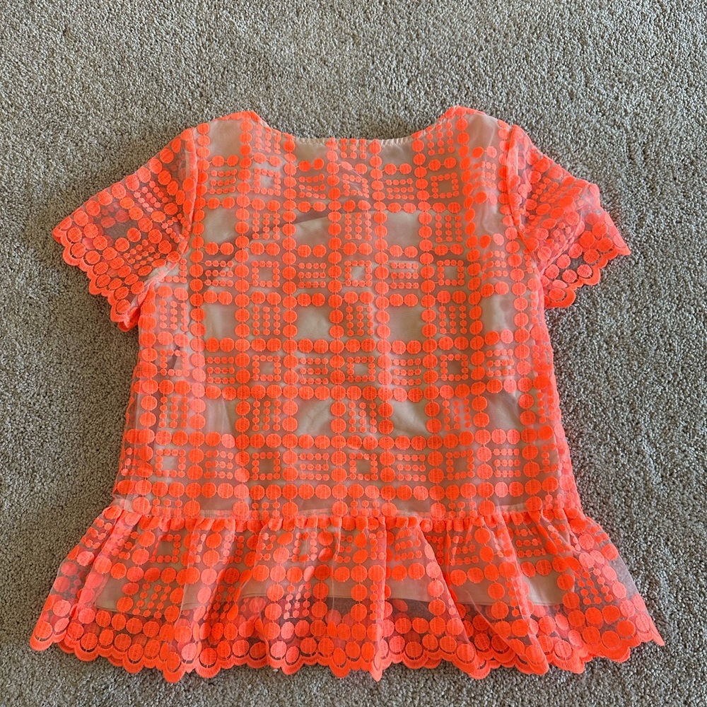 Embroidered lace short sleeve peplum top- Anthropologie - Picture 3 of 3